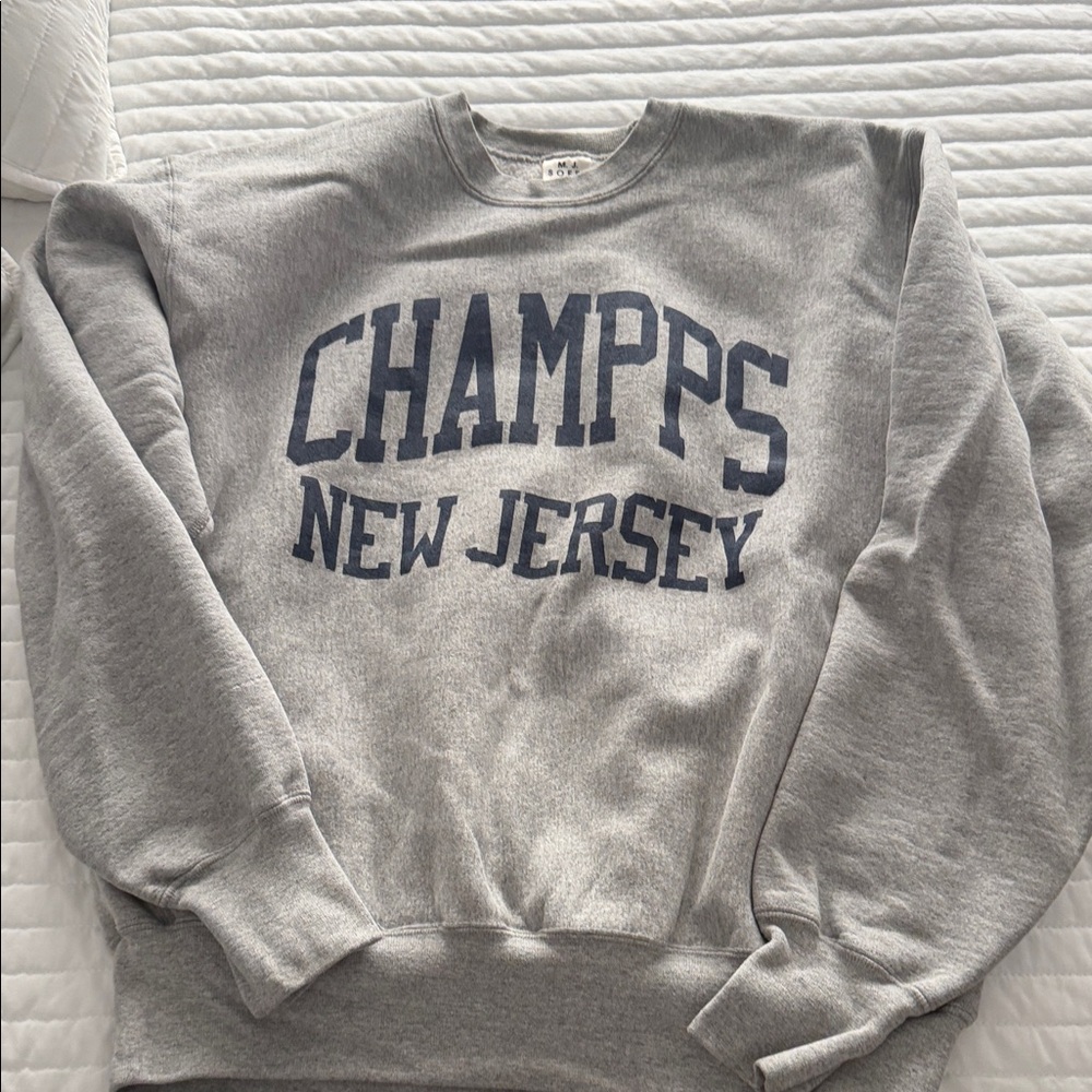 Champs Heather Gray Sweatshirt with Navy Print
